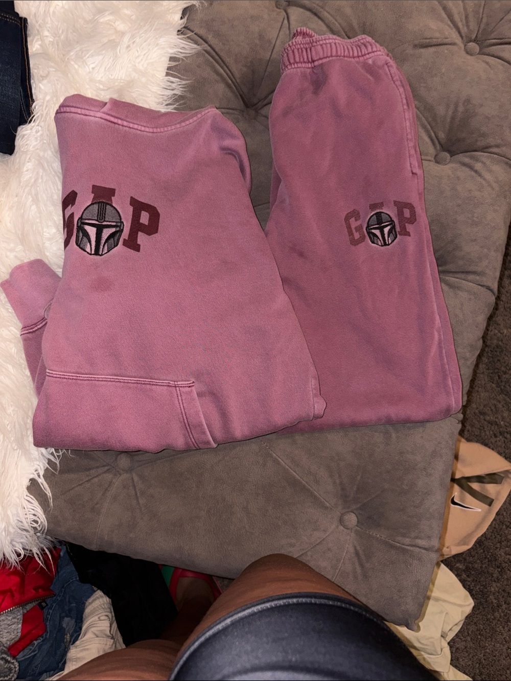 GAP Kids Mauve Pink Jogger Sweatpants with Logo